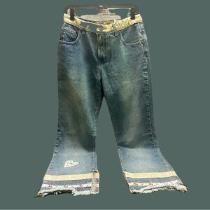 Joujou Y2K vintage Stylish Blue Jeans with Embellished Hem size 9/10